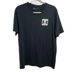 Under Armour Black Large T-Shirt with Grey UA Print in front